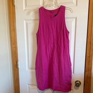 J. Crew Linen Fuchsia Sleeveless Dress